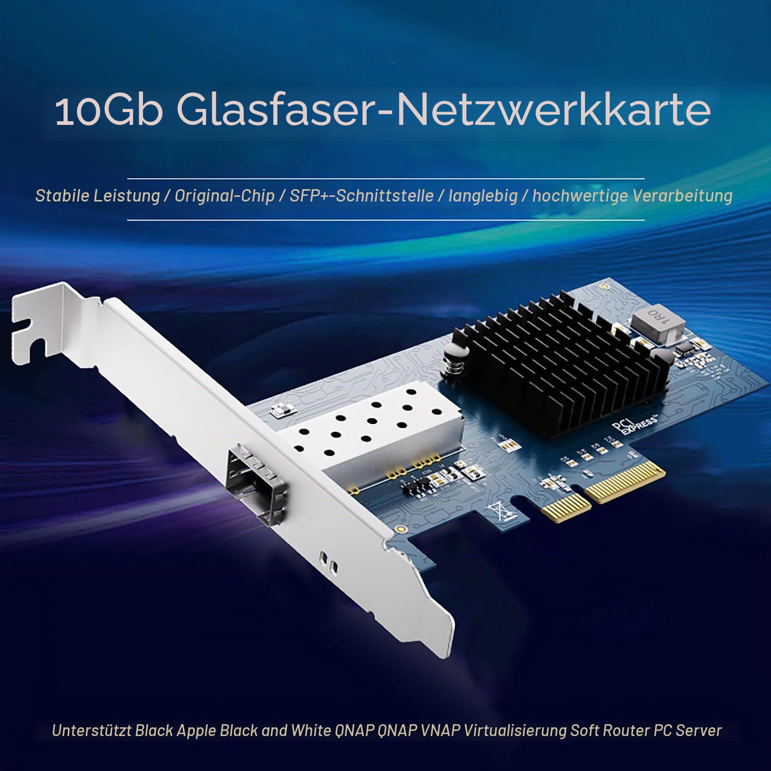 Offene SFP+ PCI-e-Netzwerkkarte, 10 GB, mit Int82599 (X520-DA1) Controller, 10 Gbit/s Ethernet-Adapter, 10 GB 10 G NIC-Karte, unterstützt Windows/Windows Server/VMware