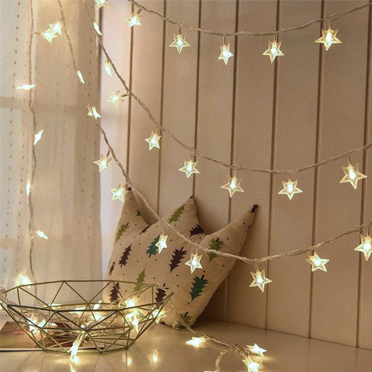 Lexton 2 Meter 16 Stars Fairy Lights for Diwali | Christmas | Home Decoration | Indoor & Outdoor | Diwali Lights for Decoration | Chota Star | (Warm White Pack of 1)