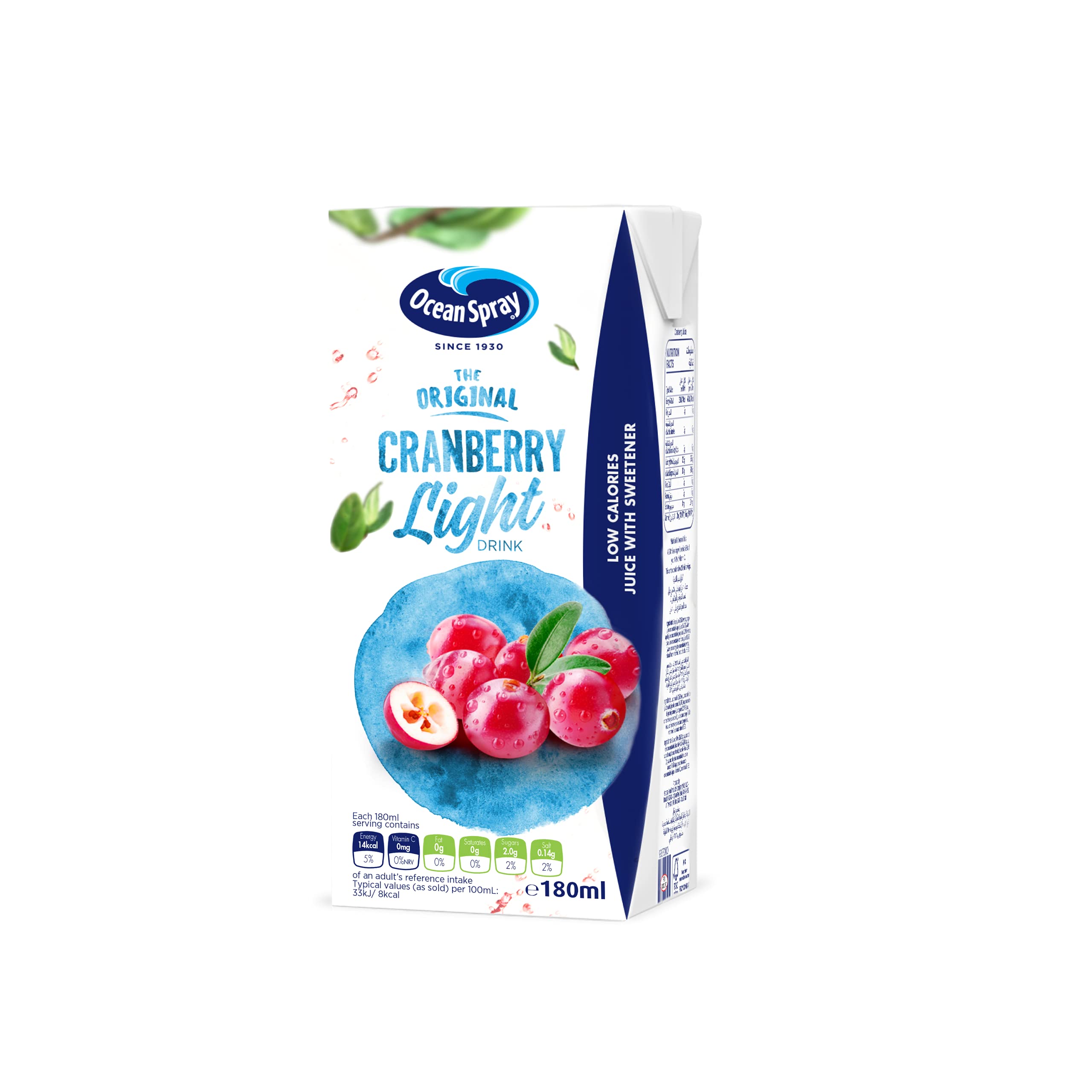 Ocean Spray Cranberry Light, 180ml, Pack of 8