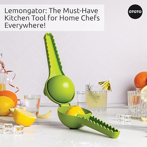 Miniatura 6 de OTOTO Lemongator - Exprimidor de limón manual fácil de sostener para limón, lima, naranjas, sin BPA, apto para lavavajillas, exprimidor de cítricos,