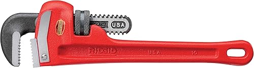 Miniatura 10 de RIDGID 31010 - Llave de tubo recta resistente modelo 10 llave de fontanería de 10 pulgadas rojo negro 9843in 10 pulgadas