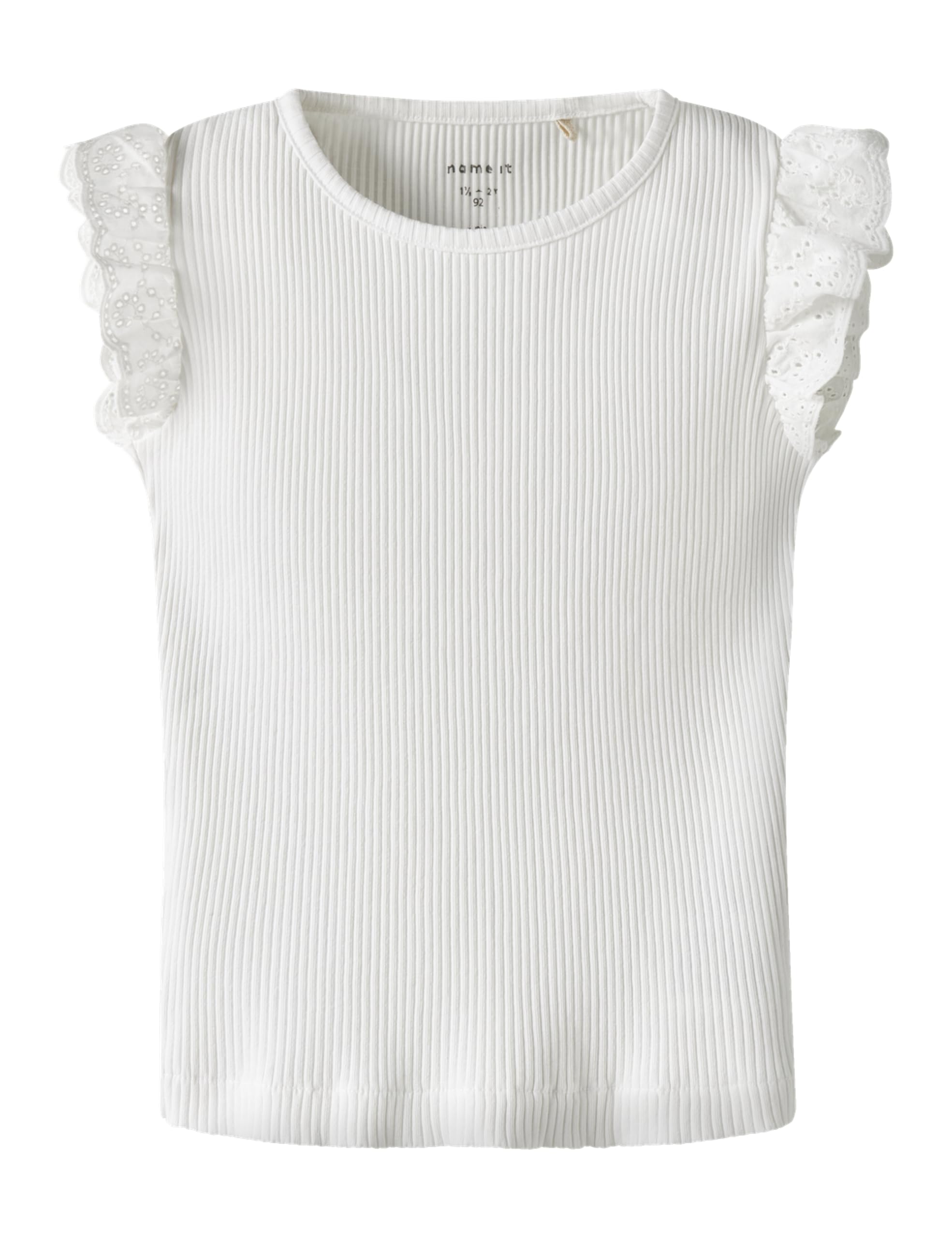 NAME IT Dziewczęca Nmfhalina SS Top, Bright White, 104