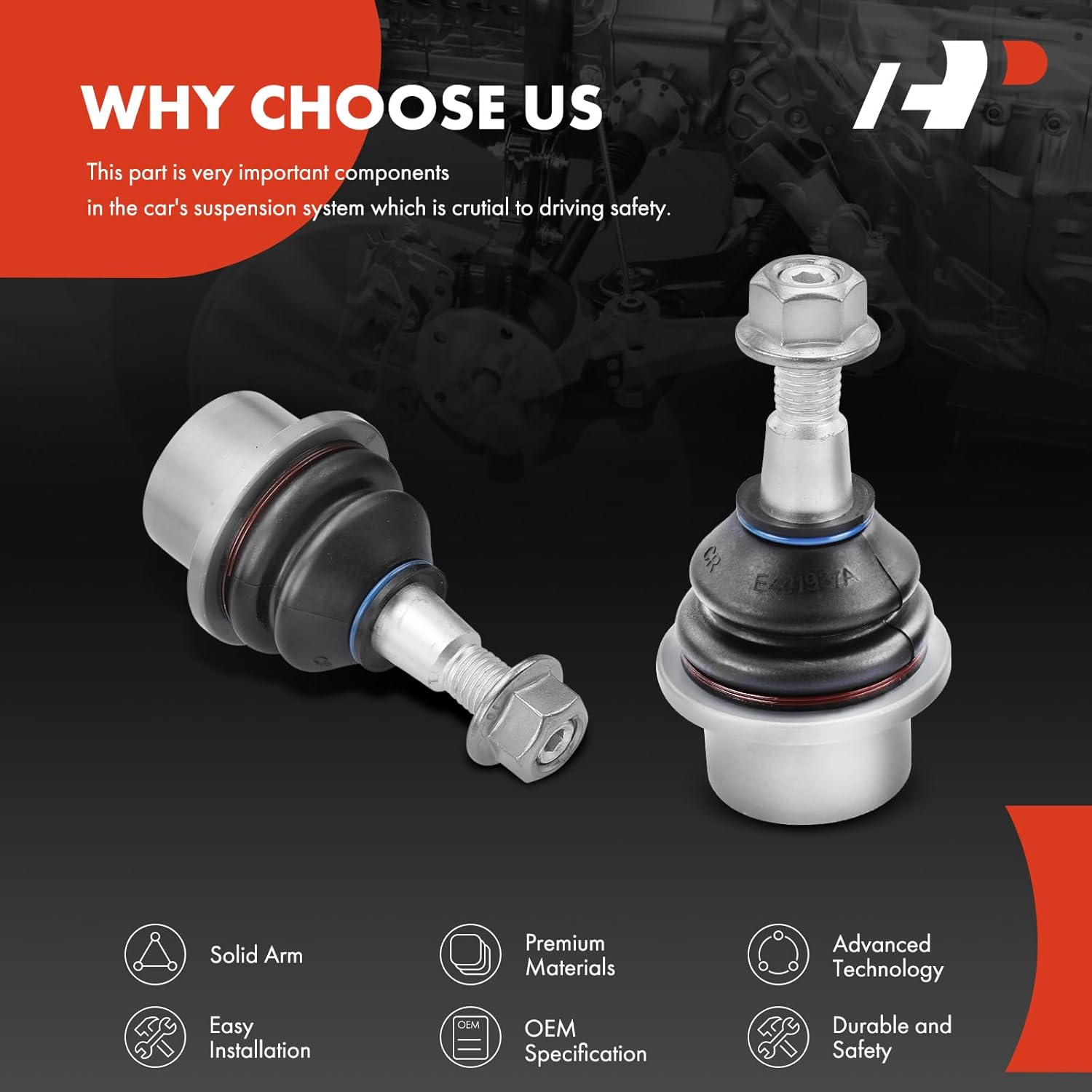 A-Premium 2 x Rear Lower Ball Joint Compatible with Cadillac SRX 2010-2016, Saab 9-4X 2011