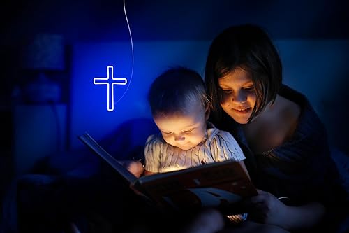 Miniatura 7 de AdvPro Cruz Jesús Decoración Para El Hogar Flex Silicona LED Neon Sign - Azul - st16s33-fnu0059-b