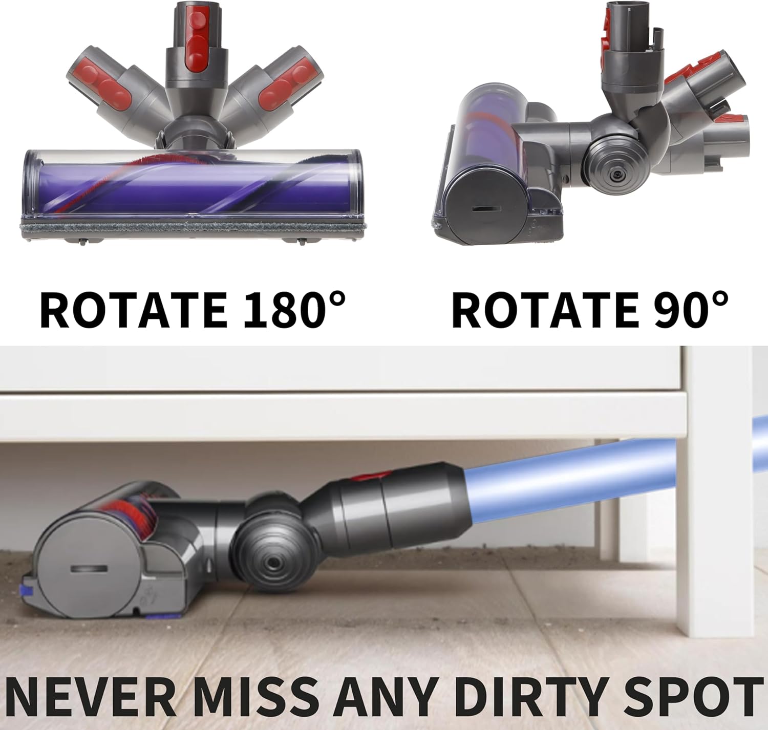 Quick-Release Motorhead Cleaner Compatible with Dyson V7 V8 V10 V11 V12 V15 Gen 5 SV10 SV11 SV12 SV14 SV20 SV22 SV24 Vacuums Cleaner Head for Hardwood Floor Carpets