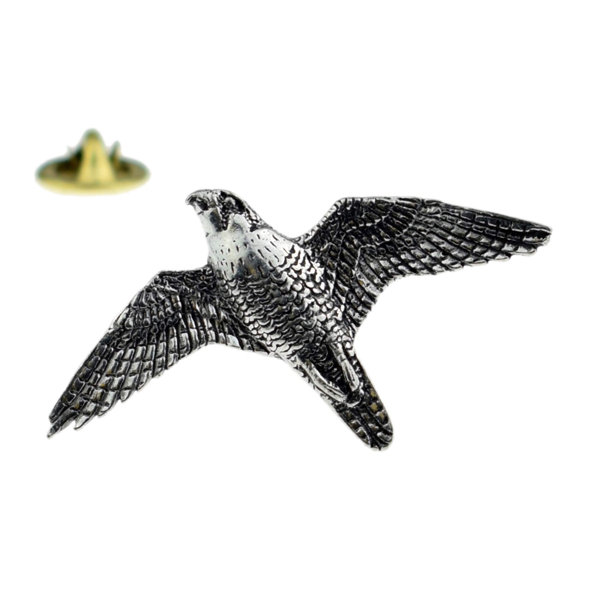 Peregrine Falcon English Pewter Lapel Pin Badge (XTSPBB35)