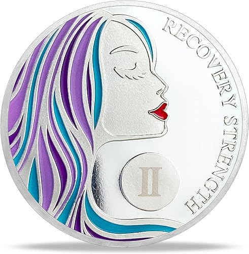 Moneda de sobriedad de 2 años AA Medallón Chips Aniversario Token Recuperación Regalo para Mujeres Sobrias