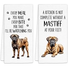 Mastiff Gifts Dog Kitchen Towels Set of 2, Mastiff Lover Gifts Dish Towels, EnglishMastiff Dog Owner Gift Decorative Hand Towels for Kitchens, Funny English MastiffDog Kitchen Decor16x24 Inch