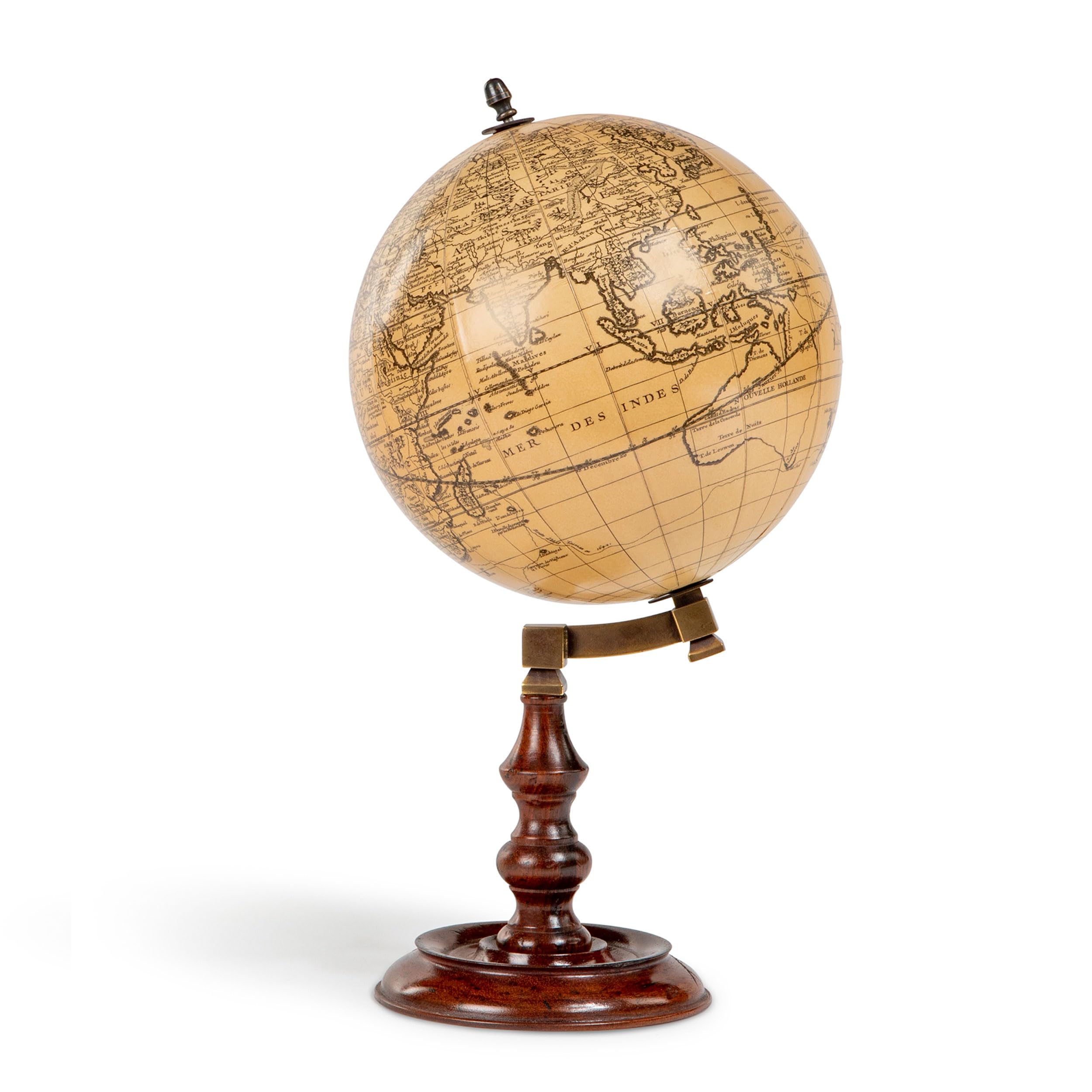 Trianon Globe on Modern Stand Decorative Globe by Authentic Models - Vintage Desk Globe with Stand - Library Home Office World Globe for Adults - Spinning Earth Globe