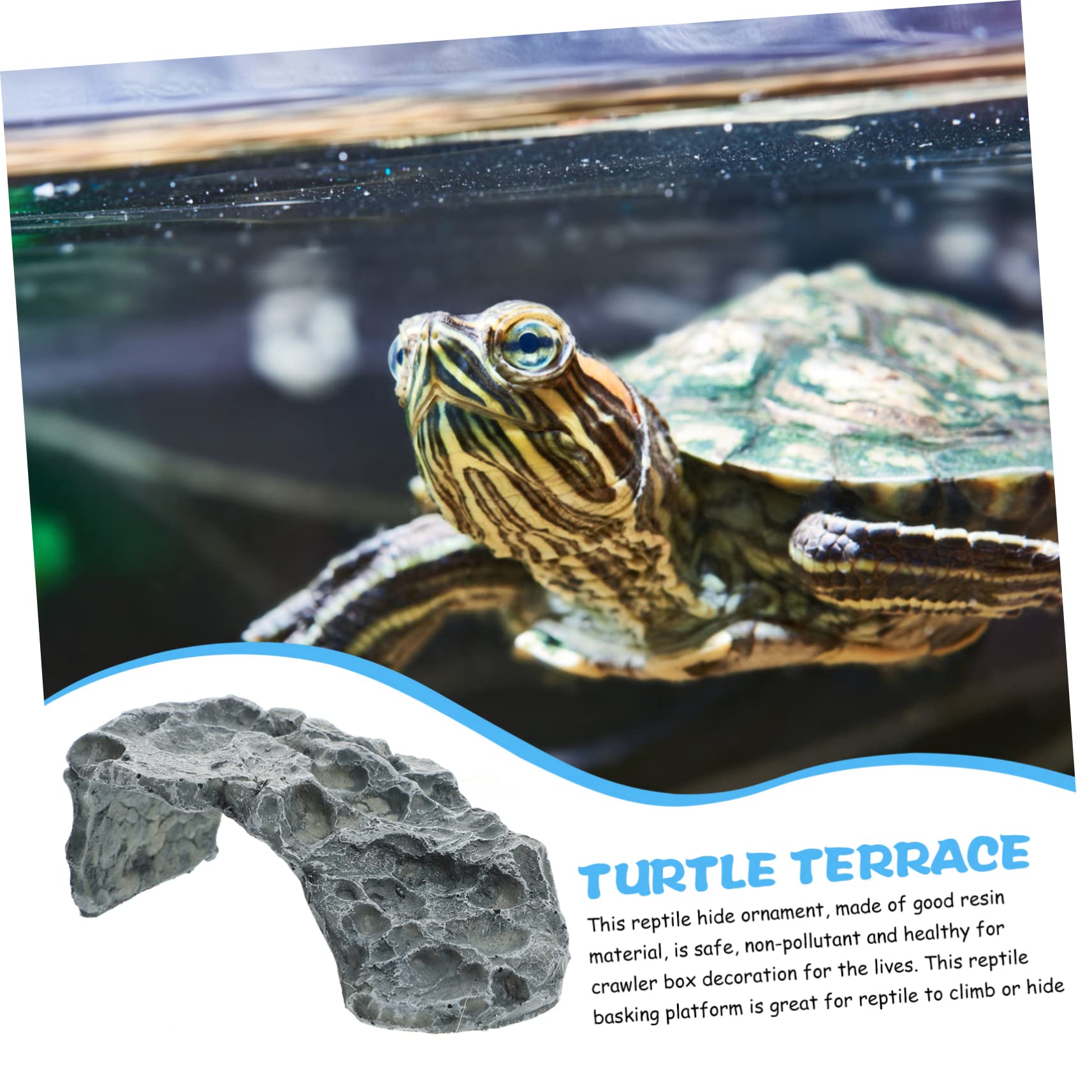 Toddmomy Refugio Natural para Tortugas y Reptiles Plataforma para Sol y Accesorio para Terrarios y Acuarios Hábitat para Barbudos y Serpientes