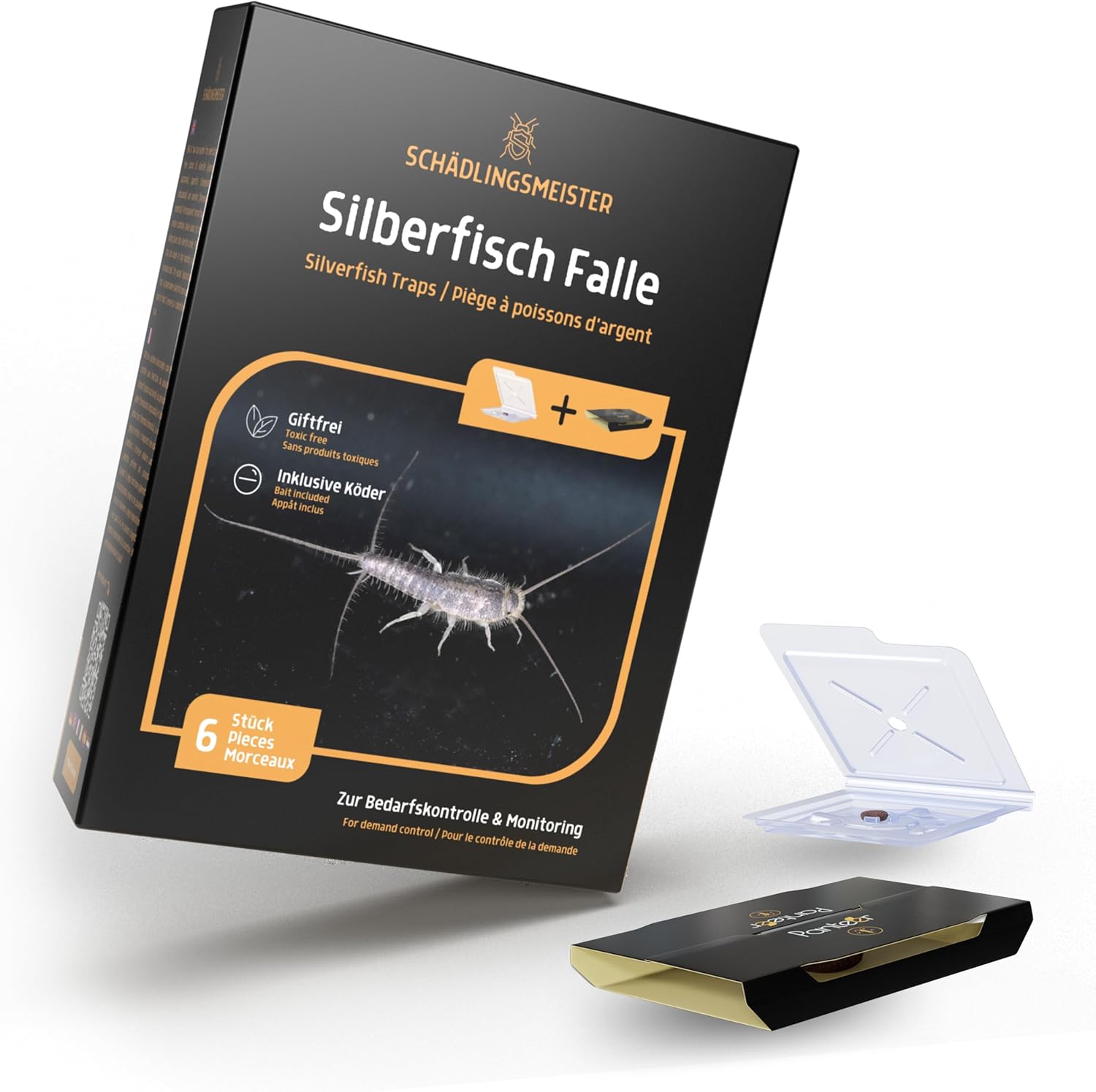 Panteer ® Fight Silverfish Pack of 6 Two Traps System Silverfish Trap 3 Traps for the