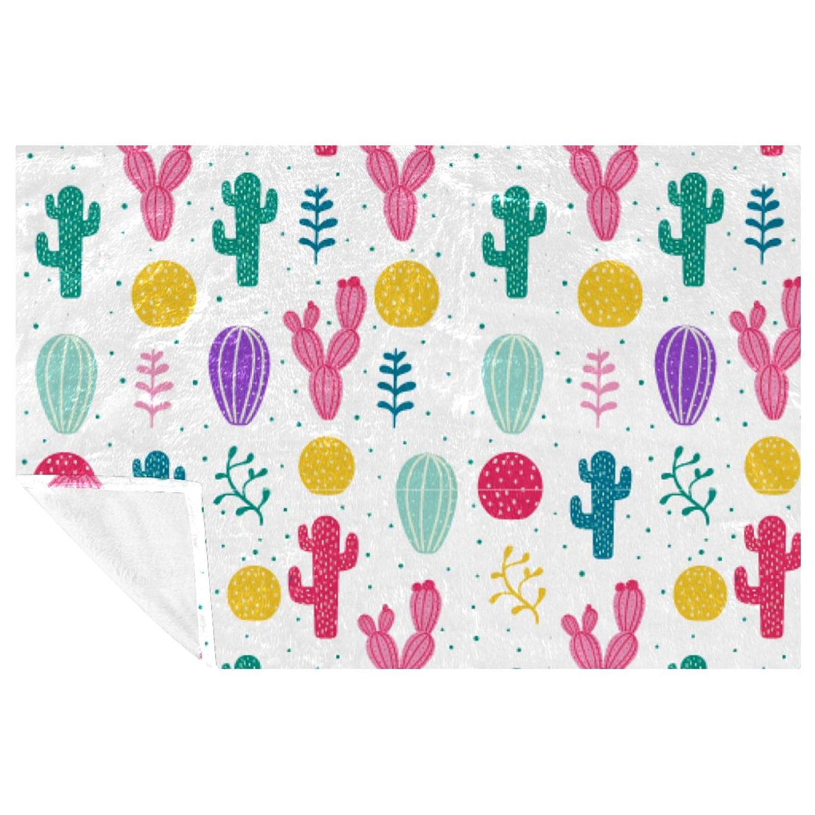 Couverture plaid cactus pour vos sorties pique-nique, camping et plage