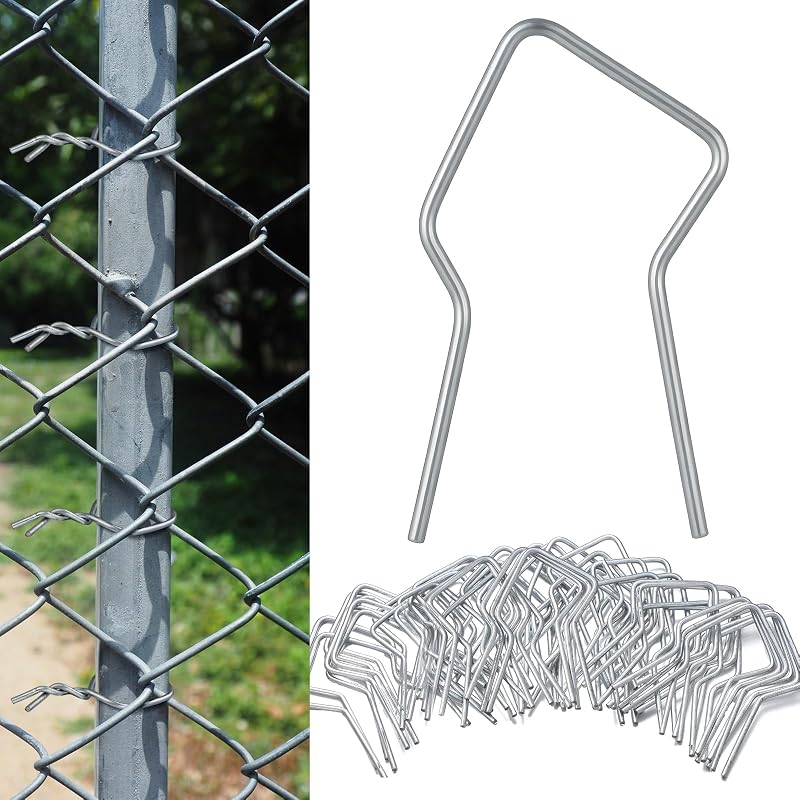Hicarer 200 Piezas Clips para Postes en T Clips para Cercas de Alambre de Metal Clips para Cercas Preformados Lazos para Cercas de Acero Galvanizado Calibre 11 para una Instalación Rápida Asegurando Cercas zapatillas
