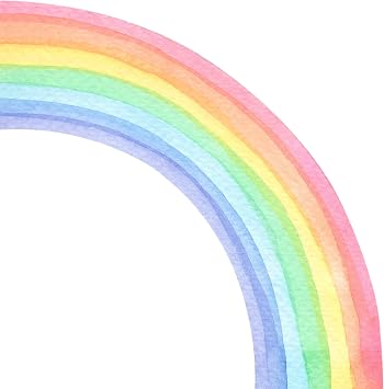 Amaonm Removable Large Boho Watercolor Half Rainbow Wall Stickers Murals Giant Peel and Stick Self Adhesive Colorful Pastel Rainbow Wall Decals Wallpaper for Kids Girls Bedroom Nursery Decoration M 42.5" x 47.2"