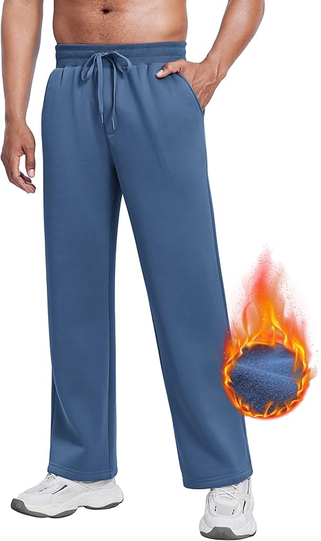 Pinspark Joggingbroek Heren Katoenen Winter Fleece Trainingsbroek Thermisch Warme Sportbroek Baggy Gevoerde Jogger met Zakken