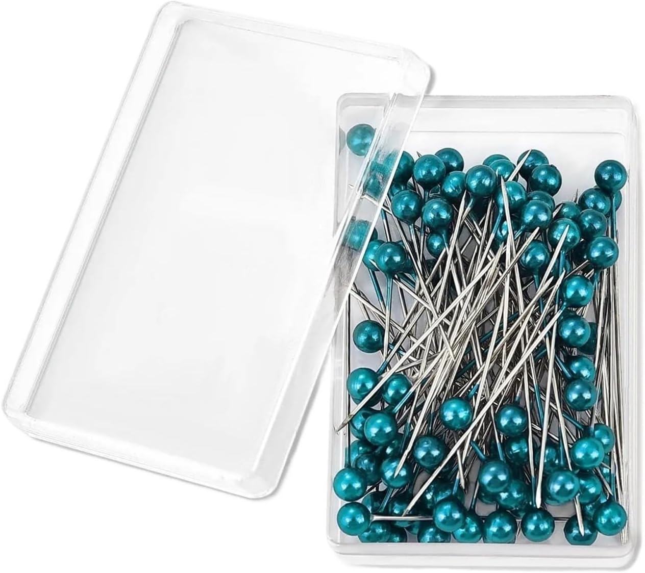 100Pcs 38cm Colorful Round Pearl Head Needles Stitch Straight Push Sewing Pins for Dressmaking DIY Tools Positioning(Purple)