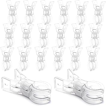 20 Pack Balloon Arch Clips, 3.5 Clear Plastic Spring Clamps | Heavy Duty Clips for Balloon Arch Backdrop for Birthday Party Decorations, Wedding, Crafts