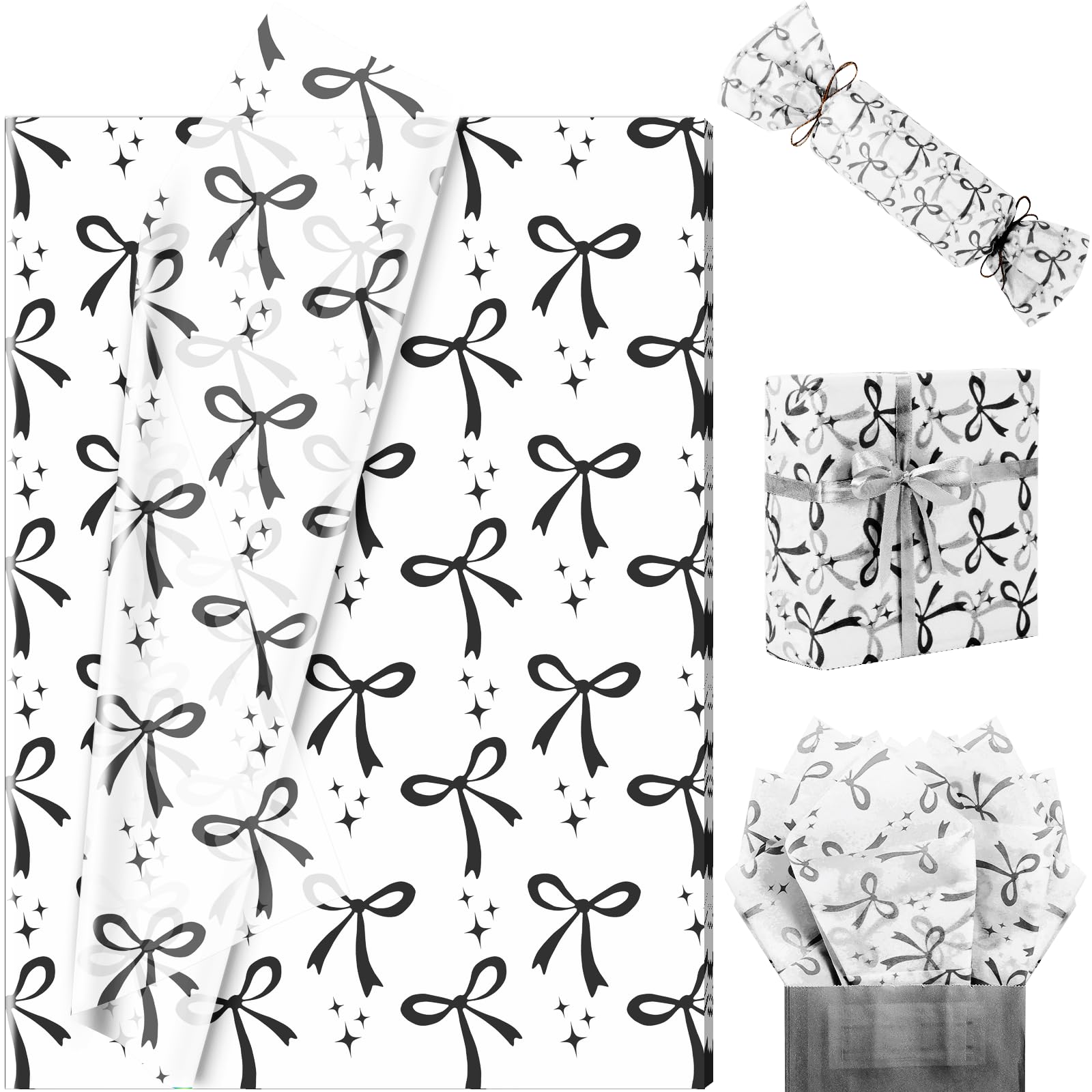 Custom Tissue Paper Eco Metallic Gold Lined Black Tissue Wrapping Paper