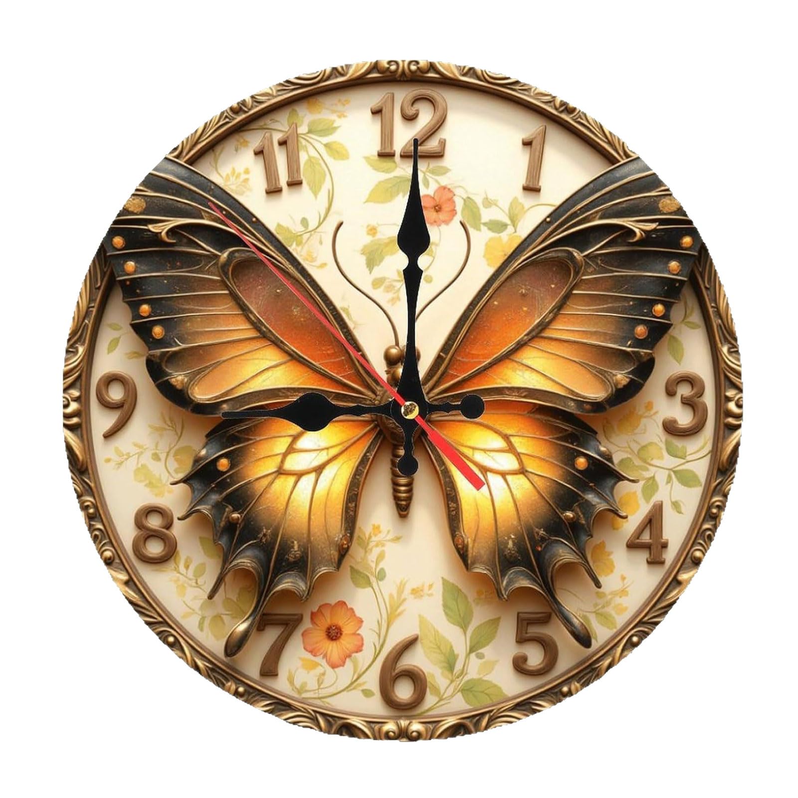 Shurhome Artistic Quiet Movement Wall Clock Acrylic Modern Vibrantly Print Analog for Stylish Living Room Bedroom Decors Noiseless Living Room