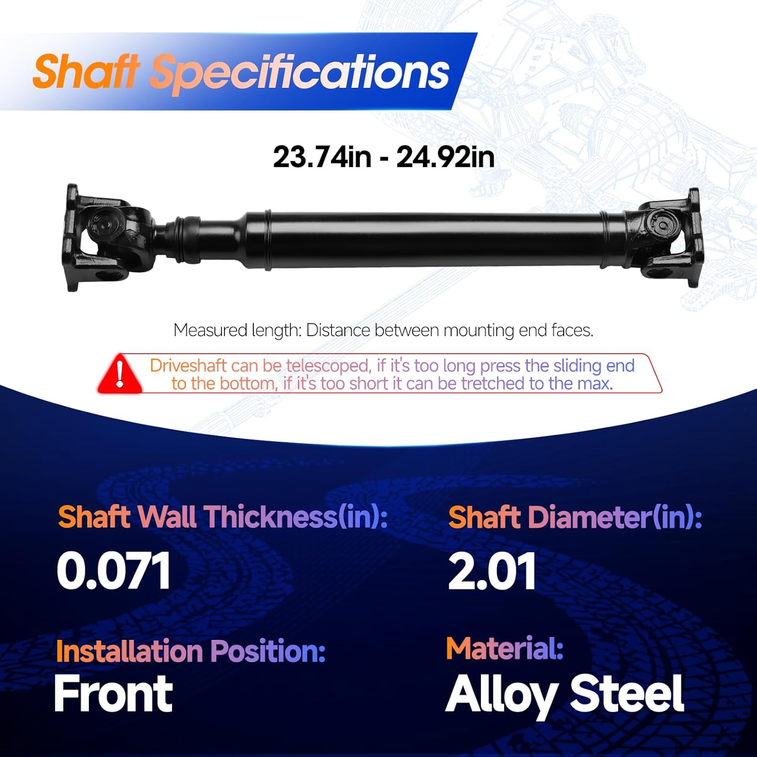 Front Drive Shaft Prop Shaft Driveshaft Assembly [AWD Automatic Transmission] Fit for Mercedes-Benz W203 Series C240, C320 2003 2004 2005, C280, C350 2006 2007, OE 936-330, 65-7041