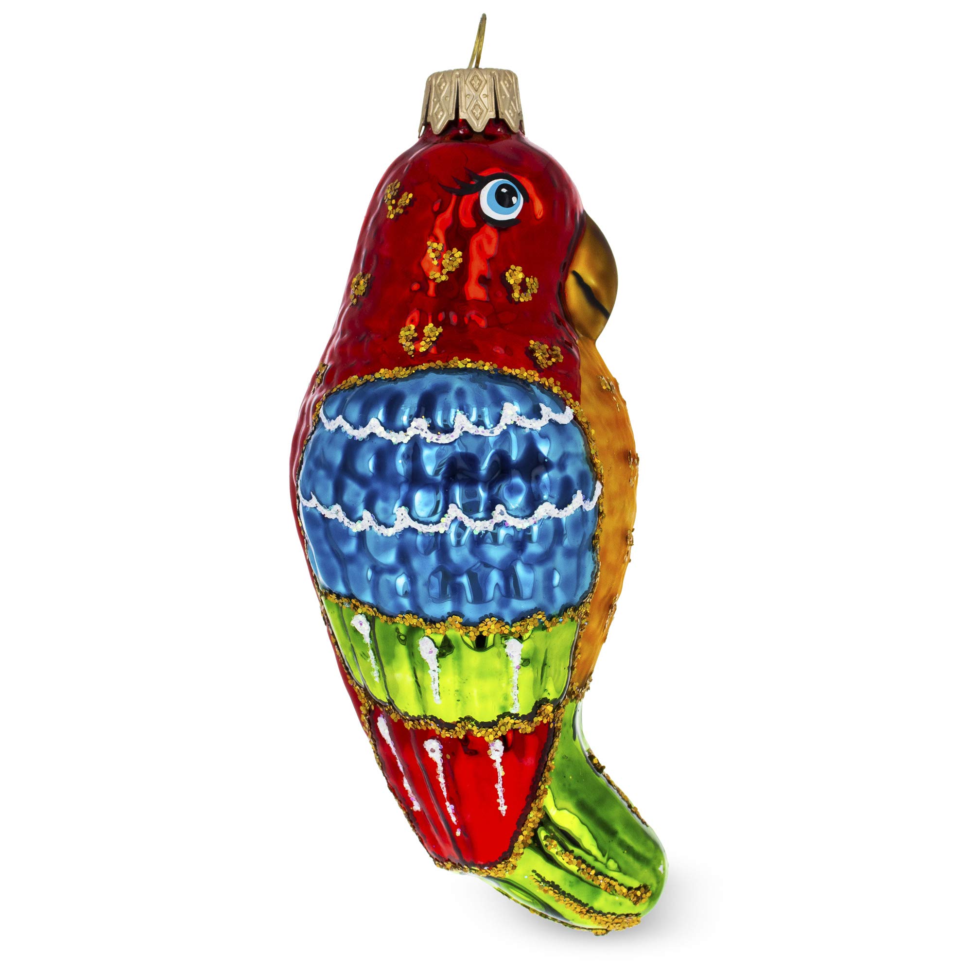 Vibrant Parrot Glass Christmas Ornament