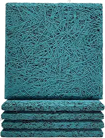 Placa Acústica Antichama Isolante Térmico Redutor Ruído Painel Estúdio Proteção Reforço Decoração Ambientes Comerciais Residenciais Tratamento Sonoro Absorção Impacto (Azul Claro, 5 Quadrados)