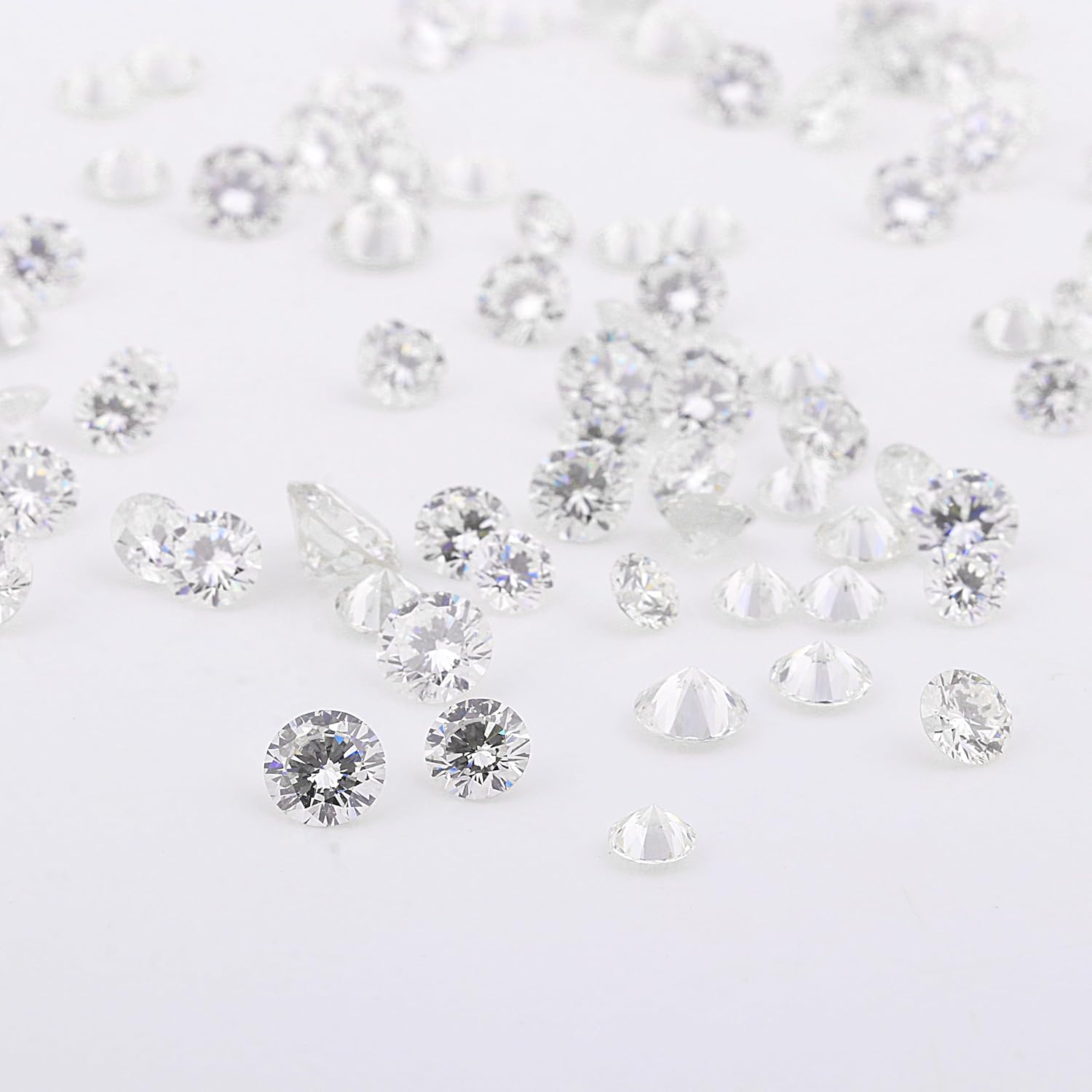 REAL-GEMS A Grade Natural Loose Diamonds Excellent Round Cut 0.5 Carat Lot VS1 Clarity 1mm-2.5mm EFG Color Natural Diamonds Perfect for Jewelry Making