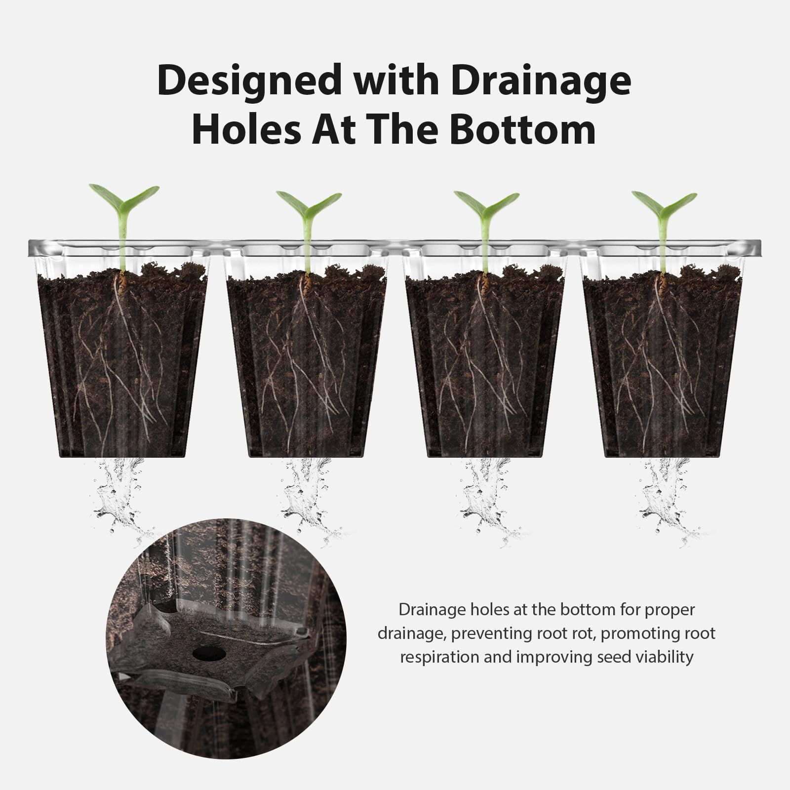 Plateau de démarrage de semences, 10 pièces, plateaux de démarrage de semis avec couvercles surélevés pour semis, plateaux de germination de plantes de jardinage d'intérieur (12 cellules par