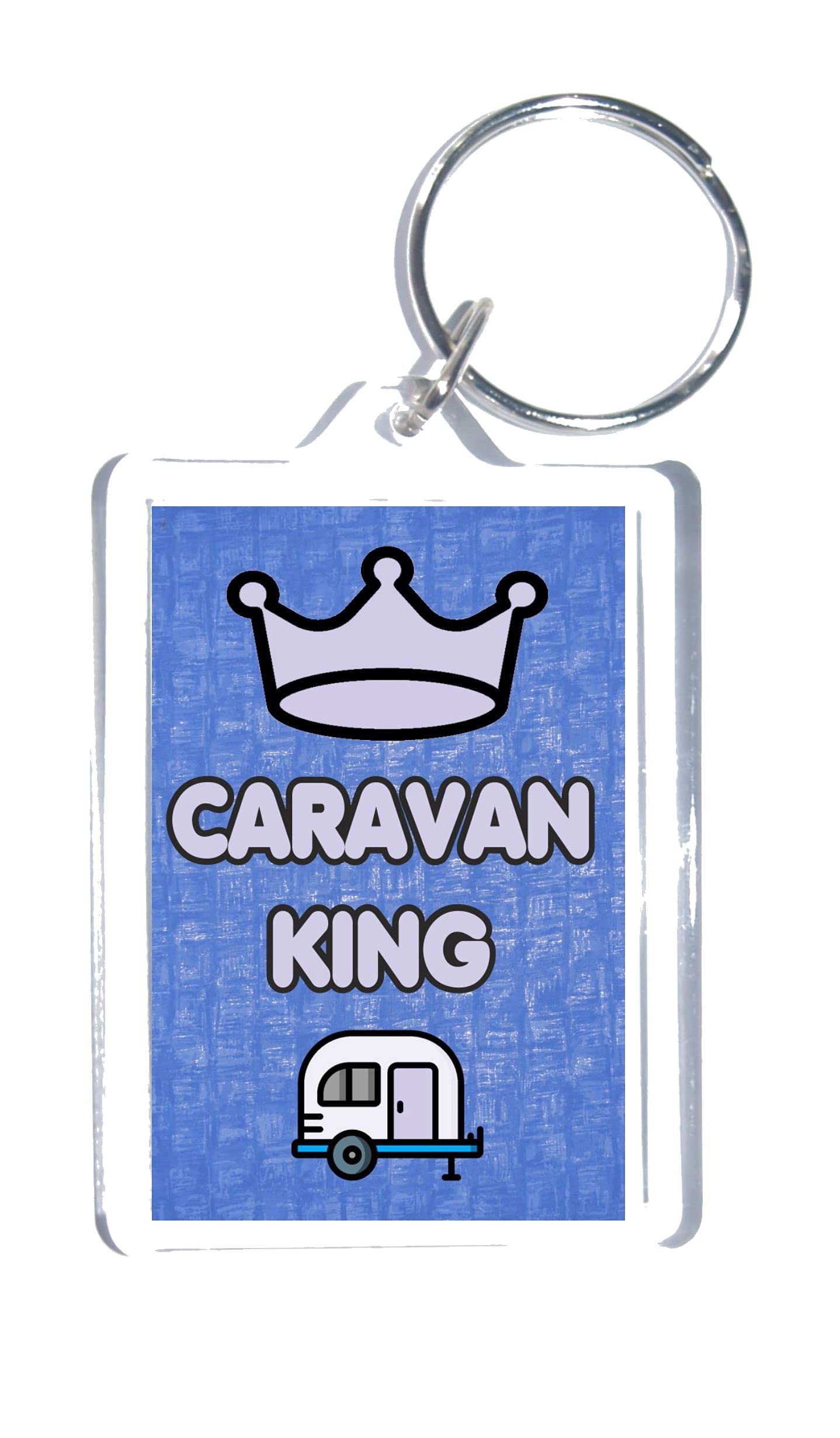 Fun Caravan Lover Gift – Caravan King – Keyring - Novelty Present