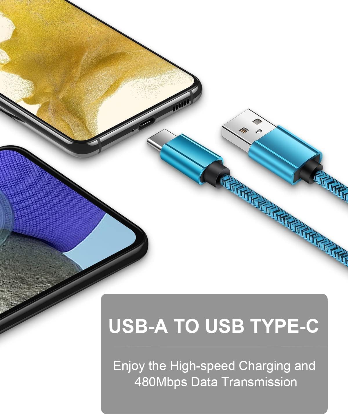 Cable USB tipo C para iPhone 16e 16 Pro Max 15/15 Pro/15 Pro Max/15 Plus [4 unidades/3 pies] para Android, Google Pixel 9a 9 Pro XL 8 7 6 Pro 6a, Samsung Galaxy S25 Ultra S24 S23 Ulra/S22/S22+, carga