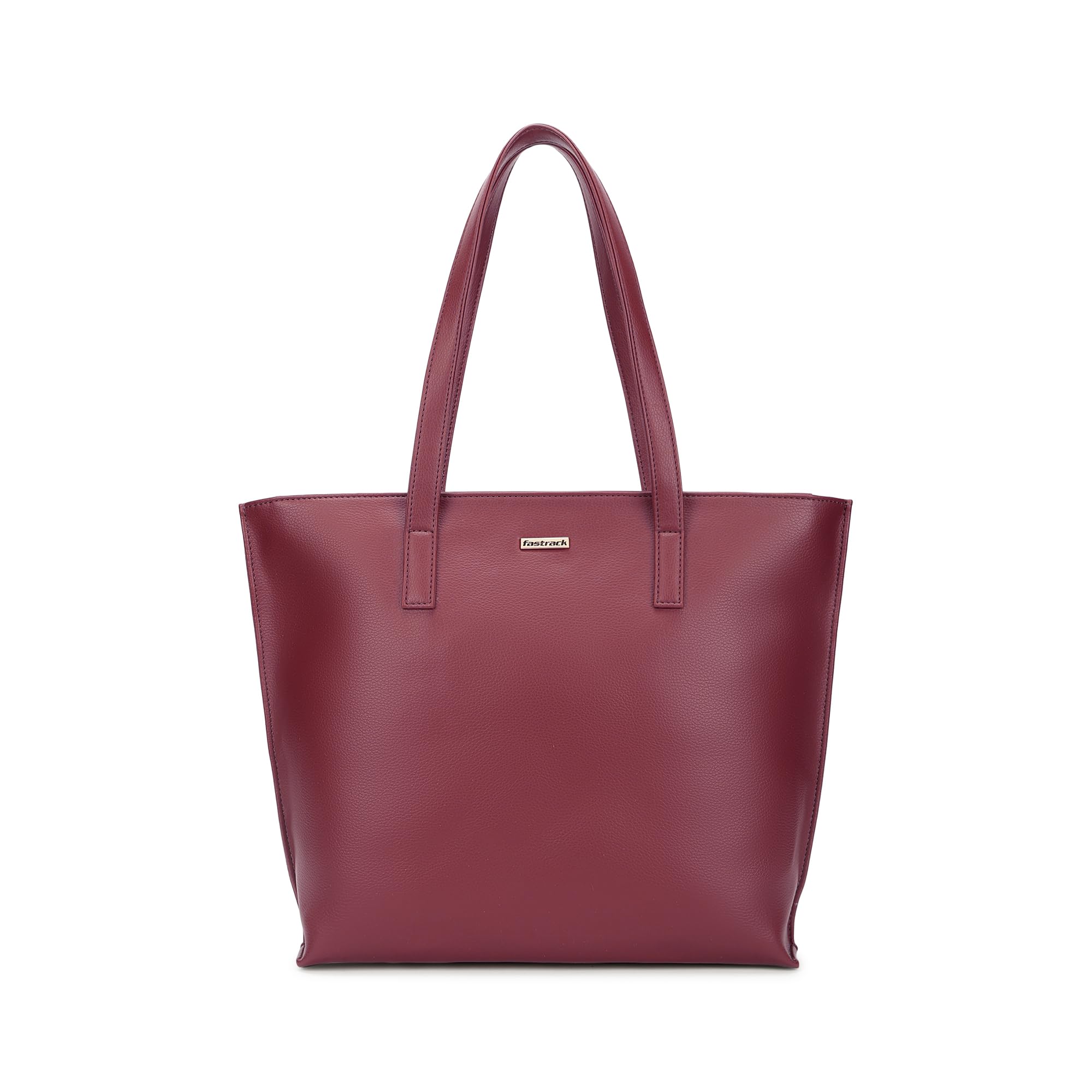 Carrycore Tote | Cherry Red Faux-Leather Women's Bag | Spacious Tote Bag with Zipper Closure & Utility Pockets For Daily Carry | Eligible For 14" Laptop-image-11