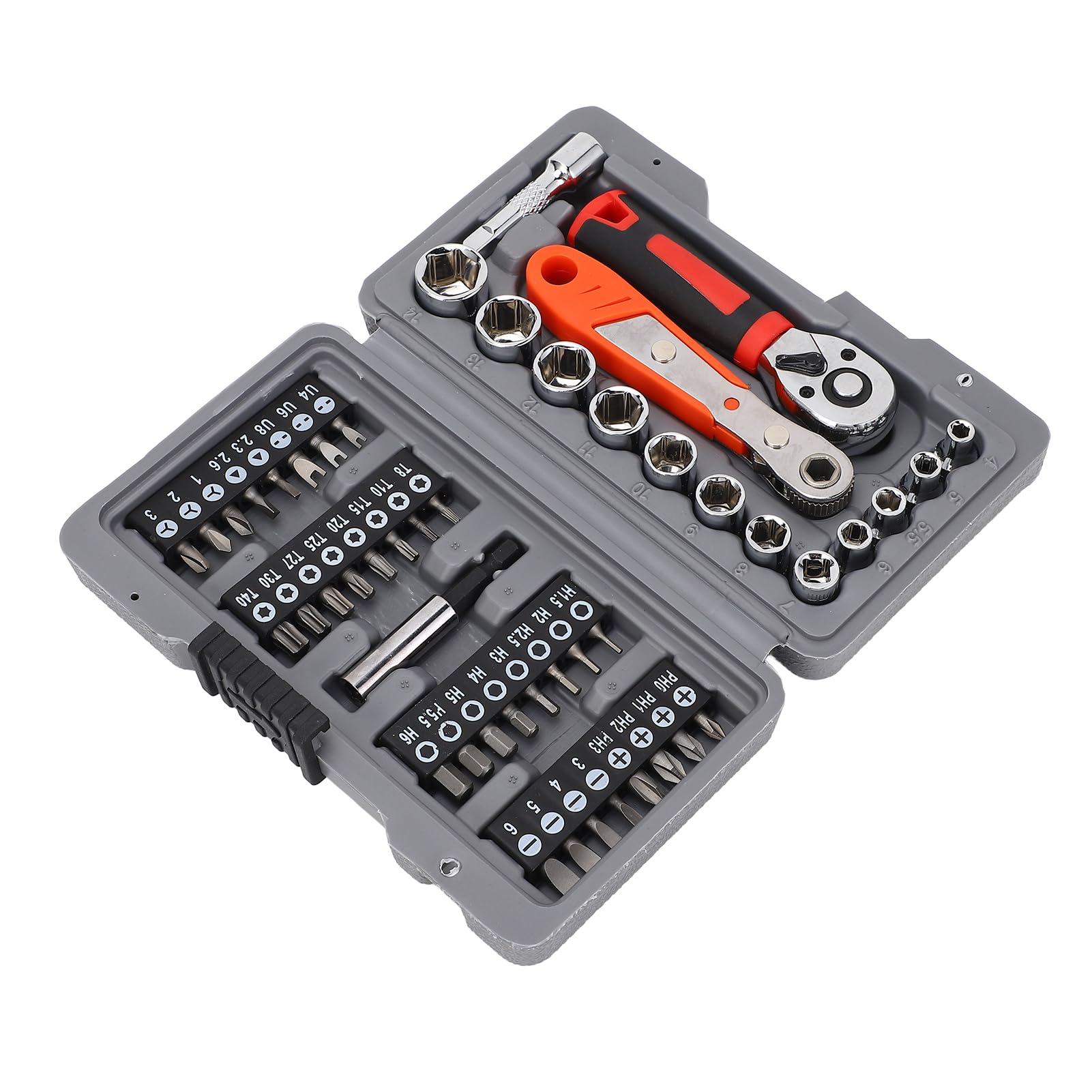 Set di cacciaviti a cricchetto 48 in 1, set di chiavi a cricchetto con inserti da 1/4 di pollice e punte di precisione per cacciaviti, kit di utensili per riparazioni domestiche in