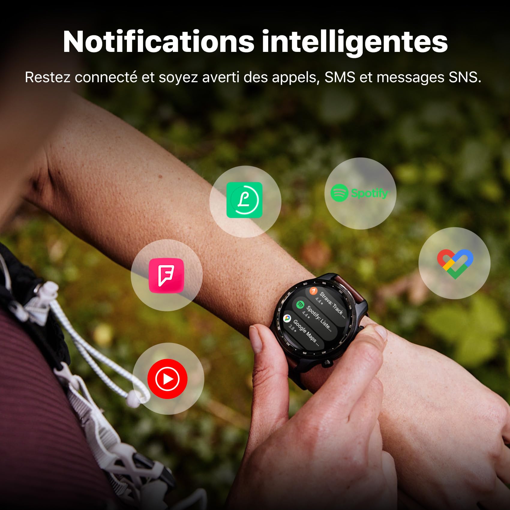 Ticwatch Pro 3 Ultra GPS Montre Connectée Qualcomm SDW4100 et système à Double processeur Mobvoi Wear OS Montre Intelligente pour Hommes Oxygène sanguin Évaluation de la Fatigue