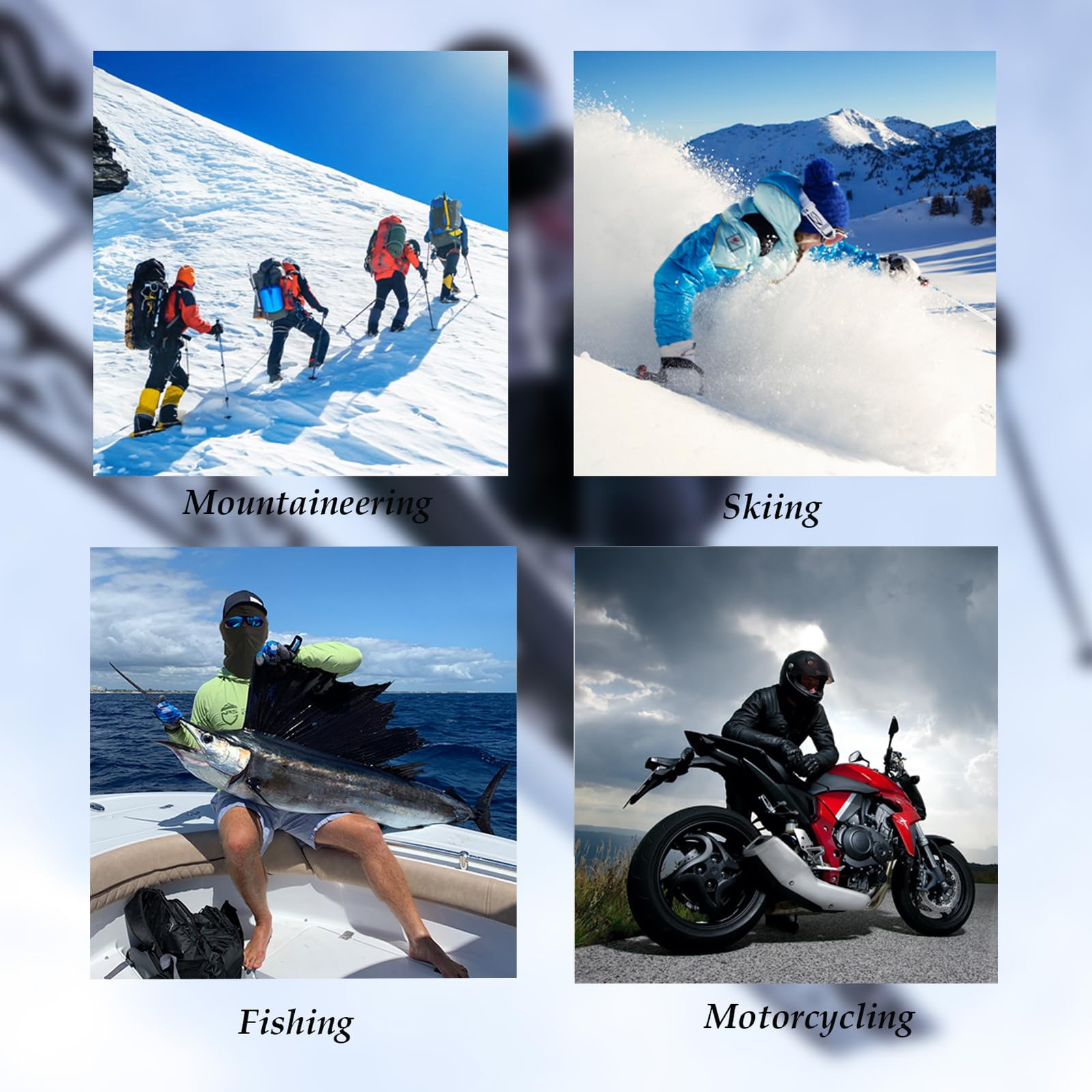 4 Piezas Pasamontañas de 3 Agujeros, Máscara de Esquí para Hombre Mujer, Bufanda de Esquí para Motocicleta, Negro Máscara Facial Completa Balaclavas