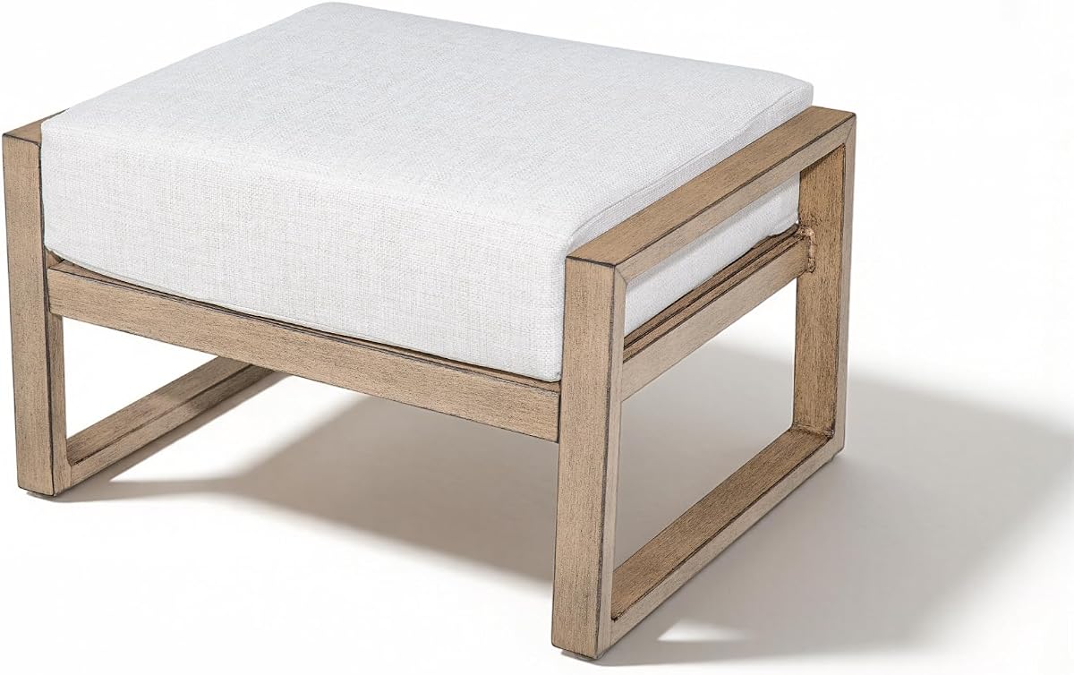 Otomana de aluminio para patio al aire libre con cojín