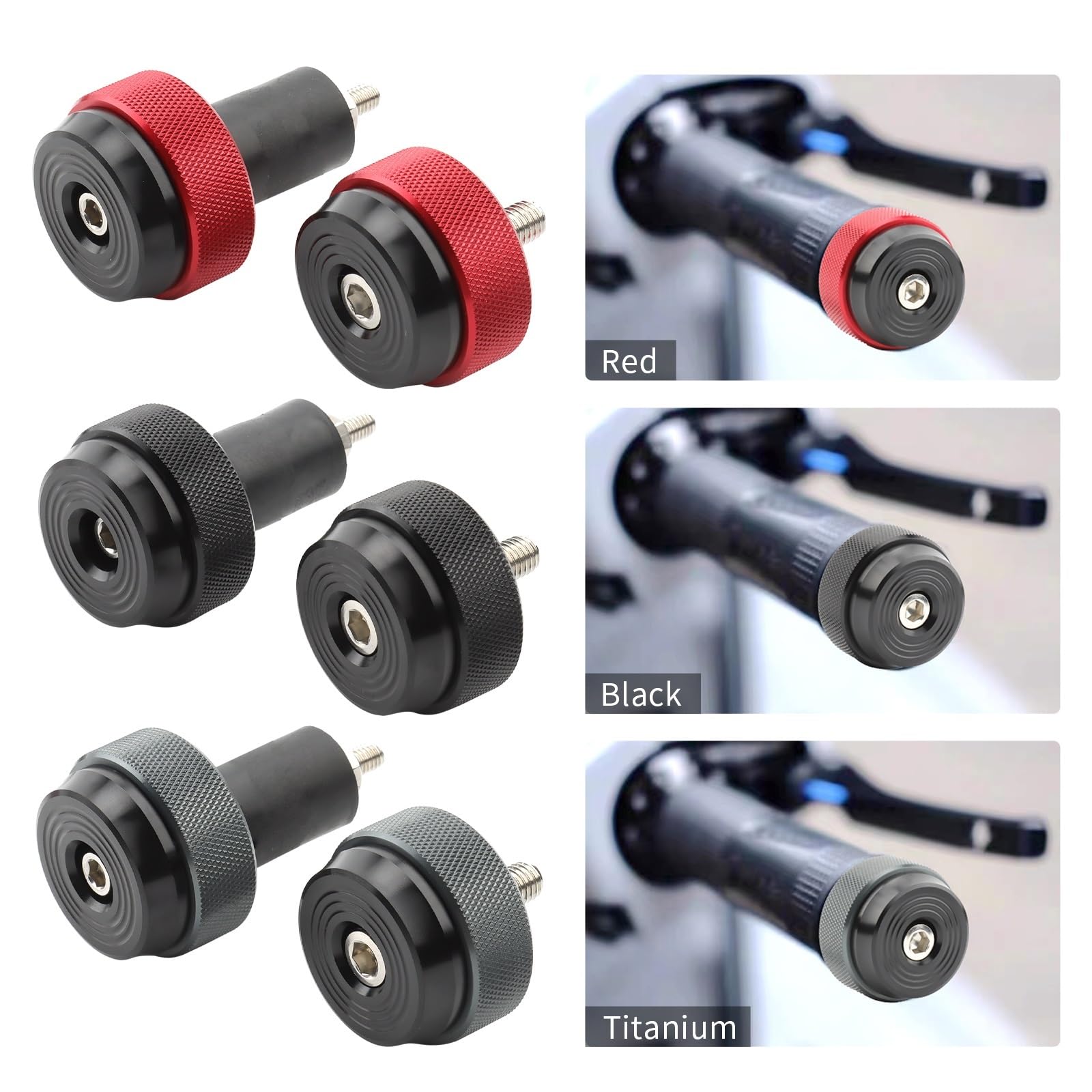 Contrappesi Manubrio Moto Terminali for Manubrio da 1" 25 mm for Moto, Accessori for Moto Bilancieri Manubrio Moto(Titanium)