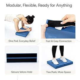 StrongTek 2.5 Thick Balance Pads 2-Pack - Soft, Non-Slip Foam Blocks for Yoga, Balance Training, Stretching & Daily Mobility - Water-Resistant, Flexible Setup for Any Routine (Blue)
