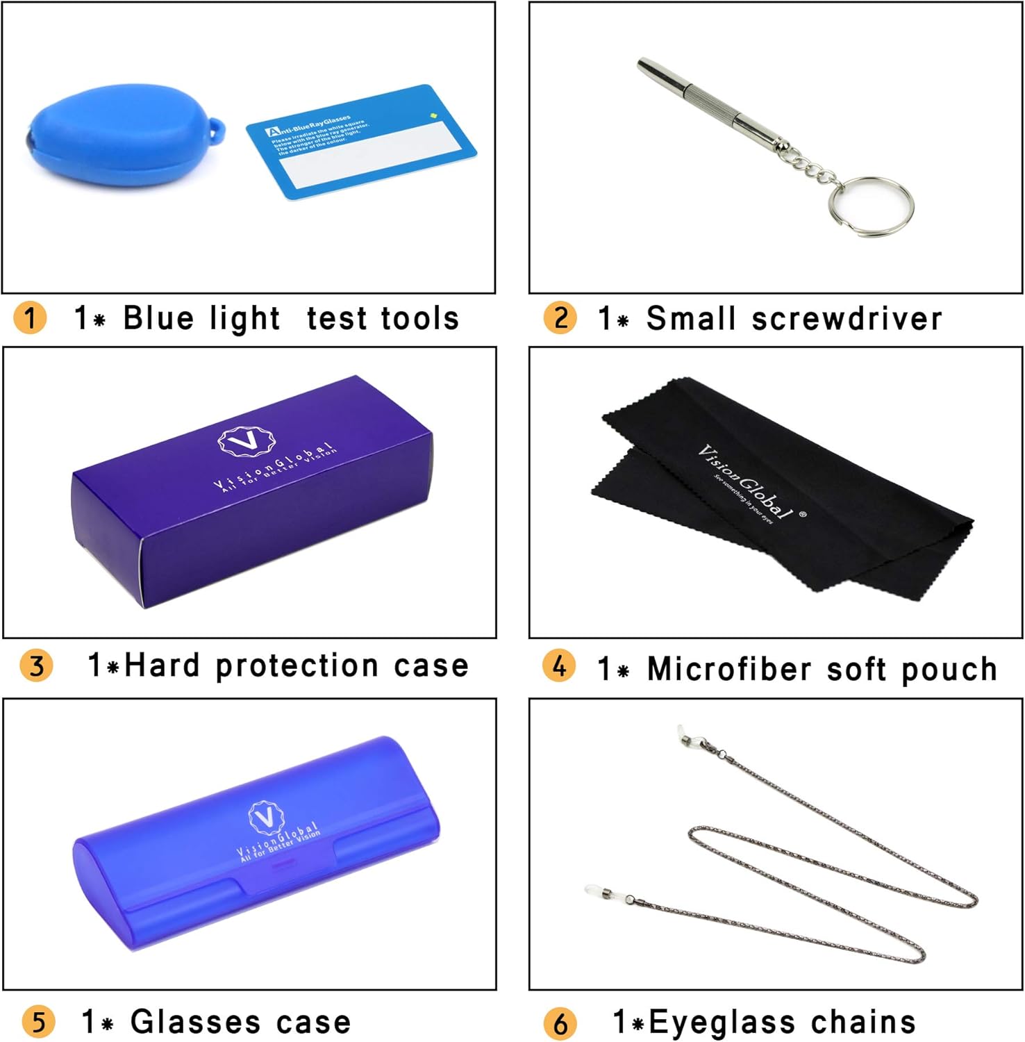 VisionGlobal Blue Light Blocking Glasses for Women/Men, Anti Eyestrain, Stylish Square Frame, Anti Glare - Image 8