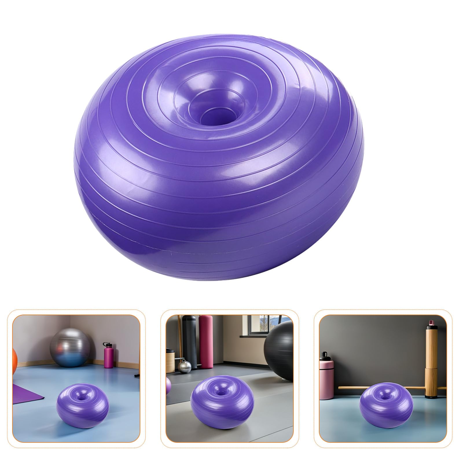 PACKOVE Pelota de Pilates con Forma de Donut, Superficie Antideslizante y Material PVC, a Prueba de Explosiones, Incluye Bomba de Aire para Ejercicios en Casa y Yoga