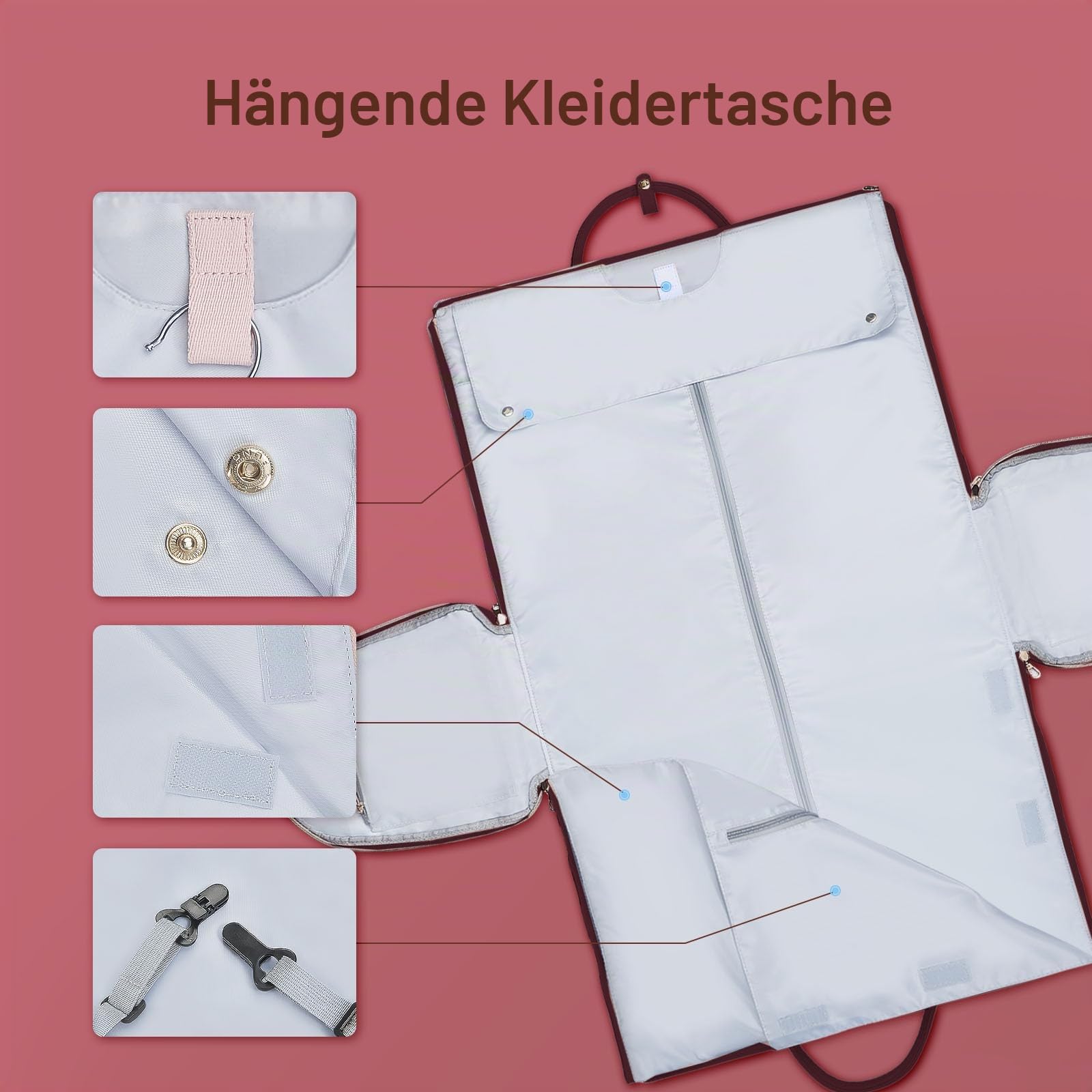 Kleidersäcke für Reisen, Rot, niedlich