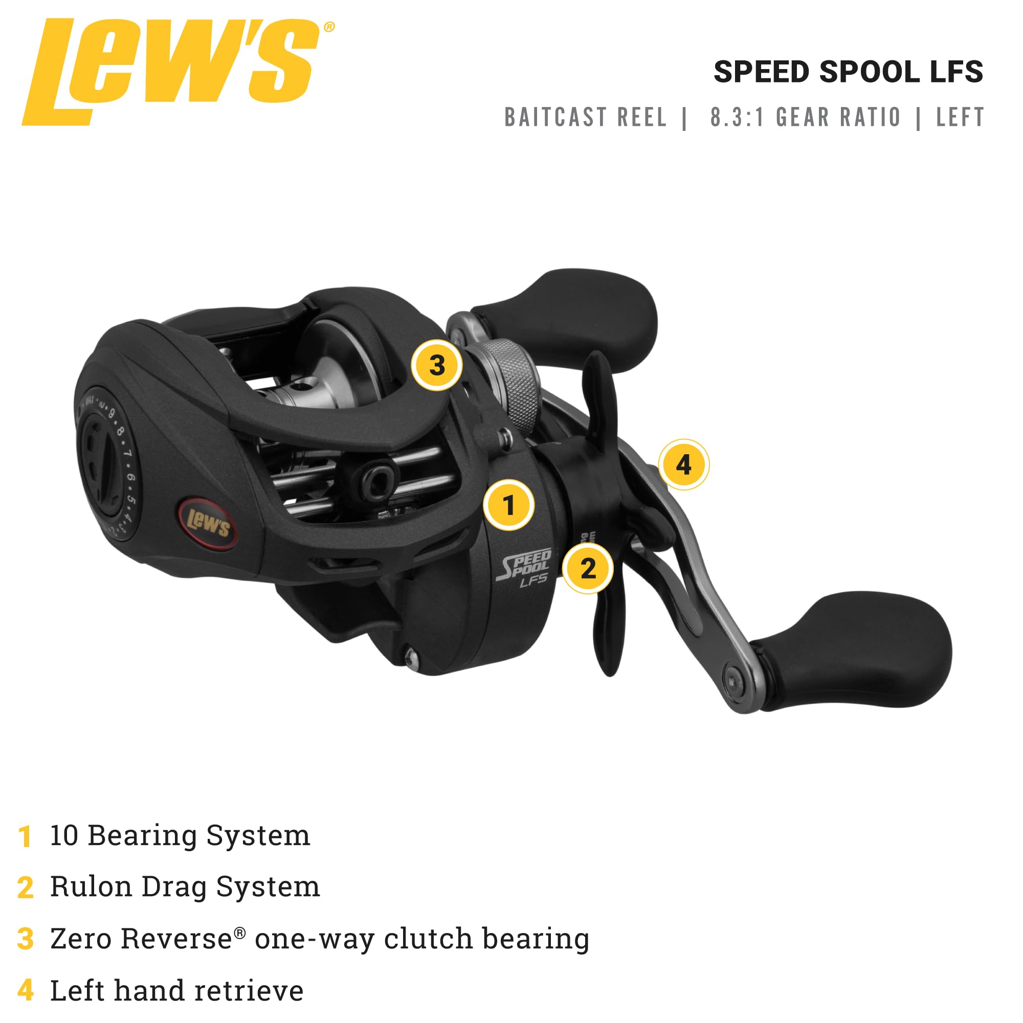 Amazon | Lew's Speed Spool LFS ベイトキャスト 釣りリール 8.3:1