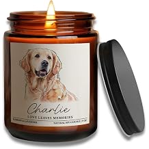Custom Candle Dog Memorial Gifts for Loss of Dog, Personalized Pet Photo Candle Jar with Name, Pet Memorial Gifts for Cat