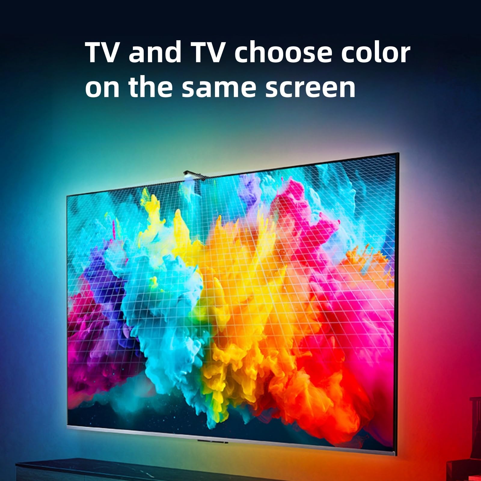 TV Reactiva Led Retroiluminación TV Luz De Fondo con Sensor para Tomar Color Sonido Y Luz Ritmo Sincrónico Bluetooth App Control USB Led Strip Lights For TV Strip Lights(5V Phantom 5M)