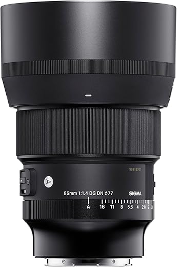 Sigma 85mm F1.4 DG DN Art Lens for Full-Frame Sony E Mount Mirrorless Cameras (Black)