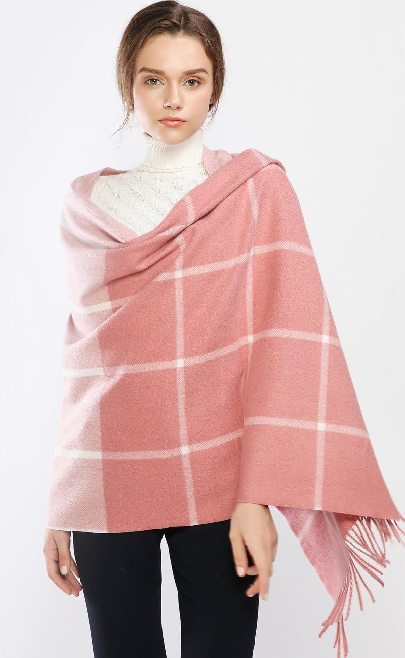 RIIQIICHY Plaid Scarf for Women Fall Winter Pashmina Scarves Wraps for Cold Weather Warm Large - Image 5