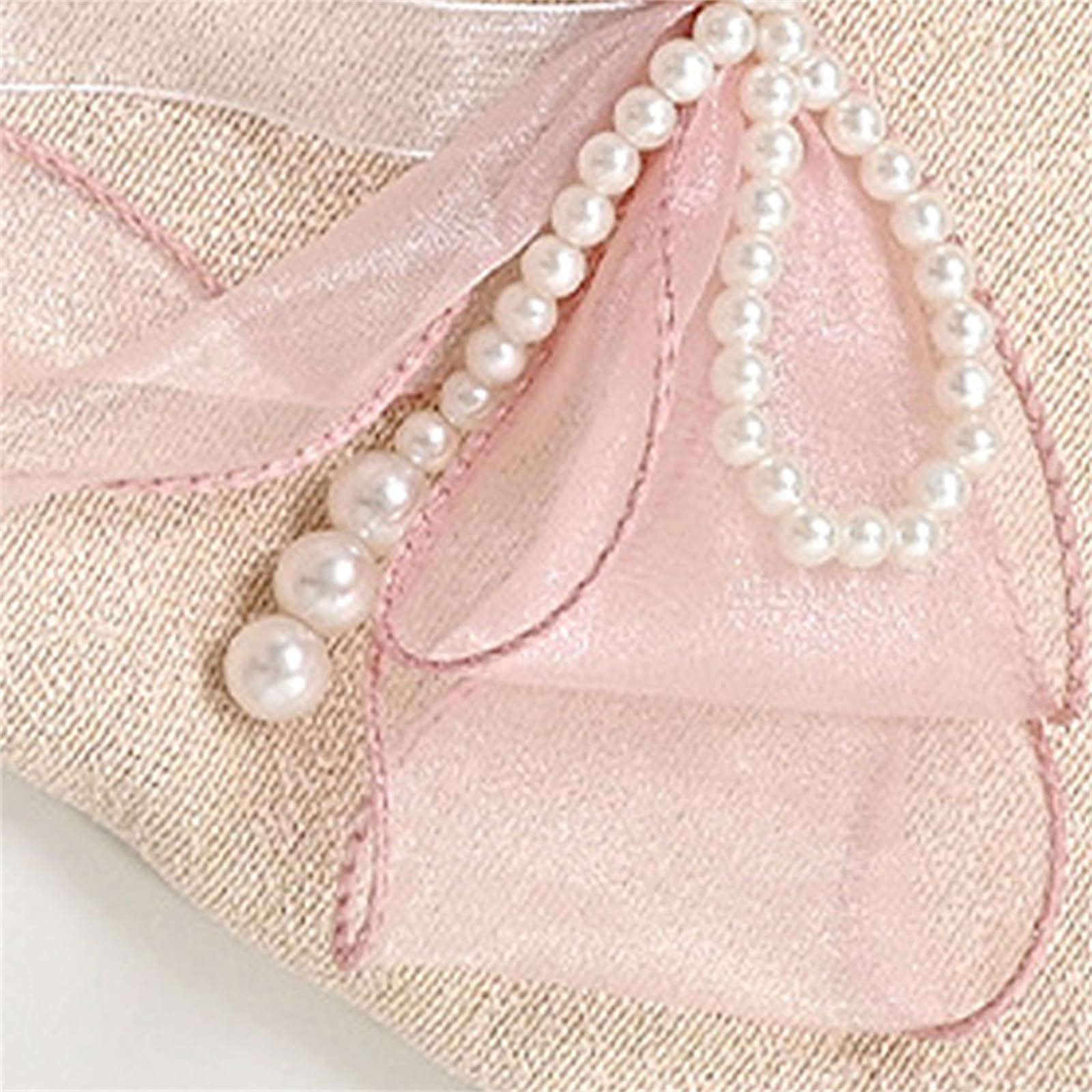 Fermatenda bianchi per tende - Fermatende per tende, decorazioni a fiocco bianco per tende, fermatenda in organza con pizzo perlato, fermatende per tende in pizzo con fiocco, cravatte per tende in