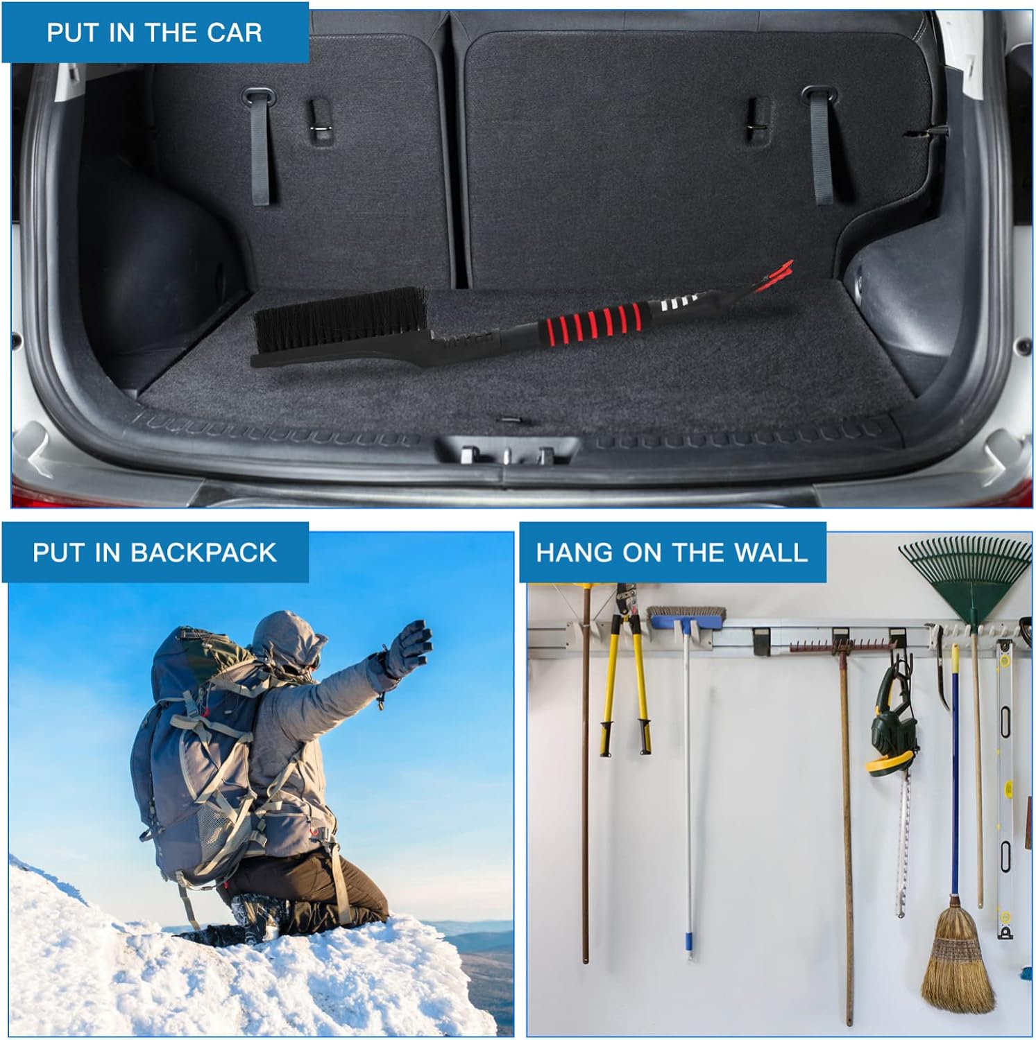 UPKOCH Multi Functional Snow Removal Shovel Ice Scraper Tool for Compact Portable Winter Accessory for High Strength Low Temperature Resistant