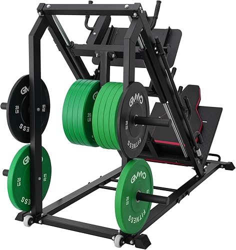 Miniatura 7 de GMWD Leg Press Hack Squat Machine, Leg Exercise Machine with Linear Bearing, Lower Body Special Leg Machine with Weight Storage for Quads