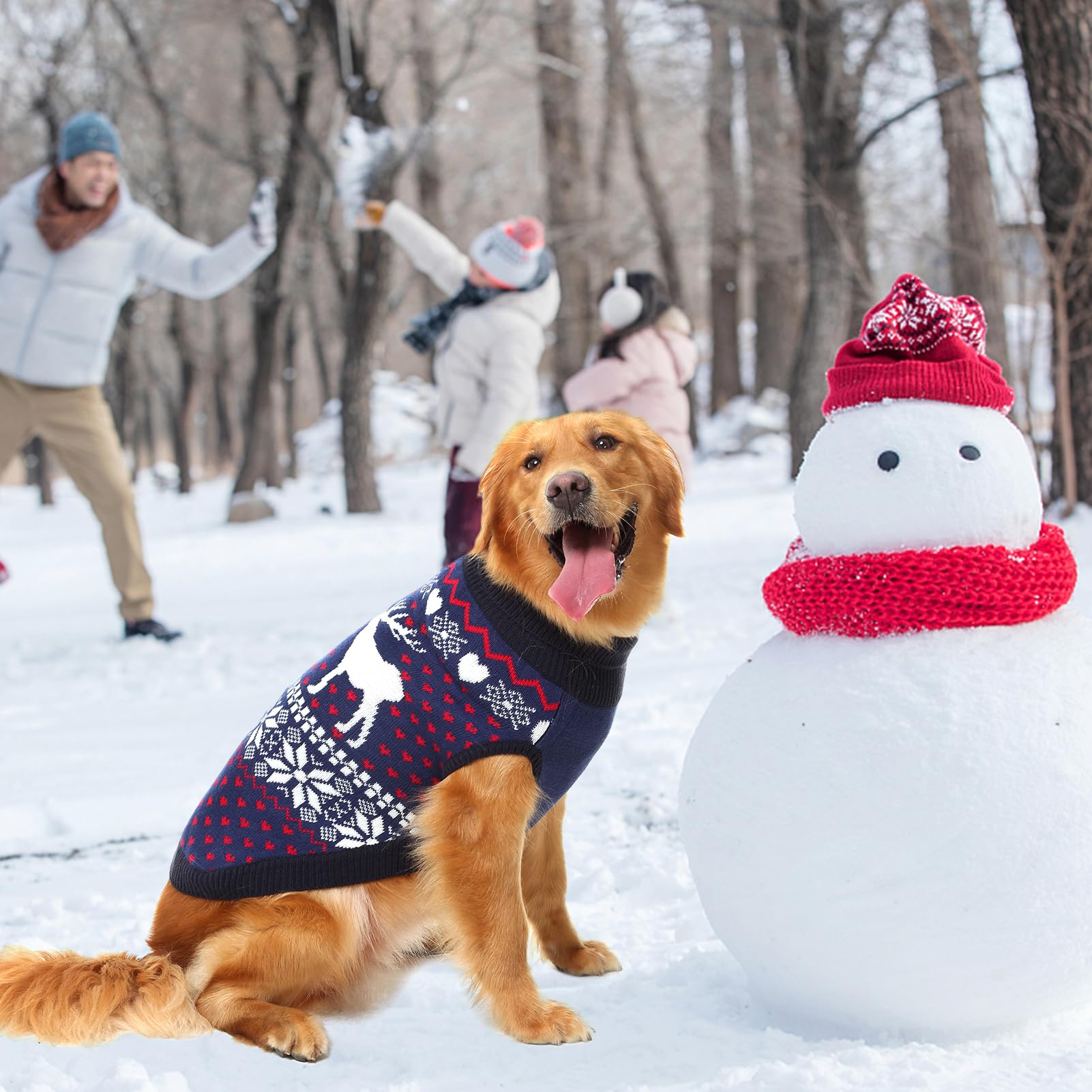 SCENEREAL Strickwaren Hundepullover Winterkleidung - Weihnachten Hund Pullover Xmas Kleidung Warme Mäntel Klassisches Muster