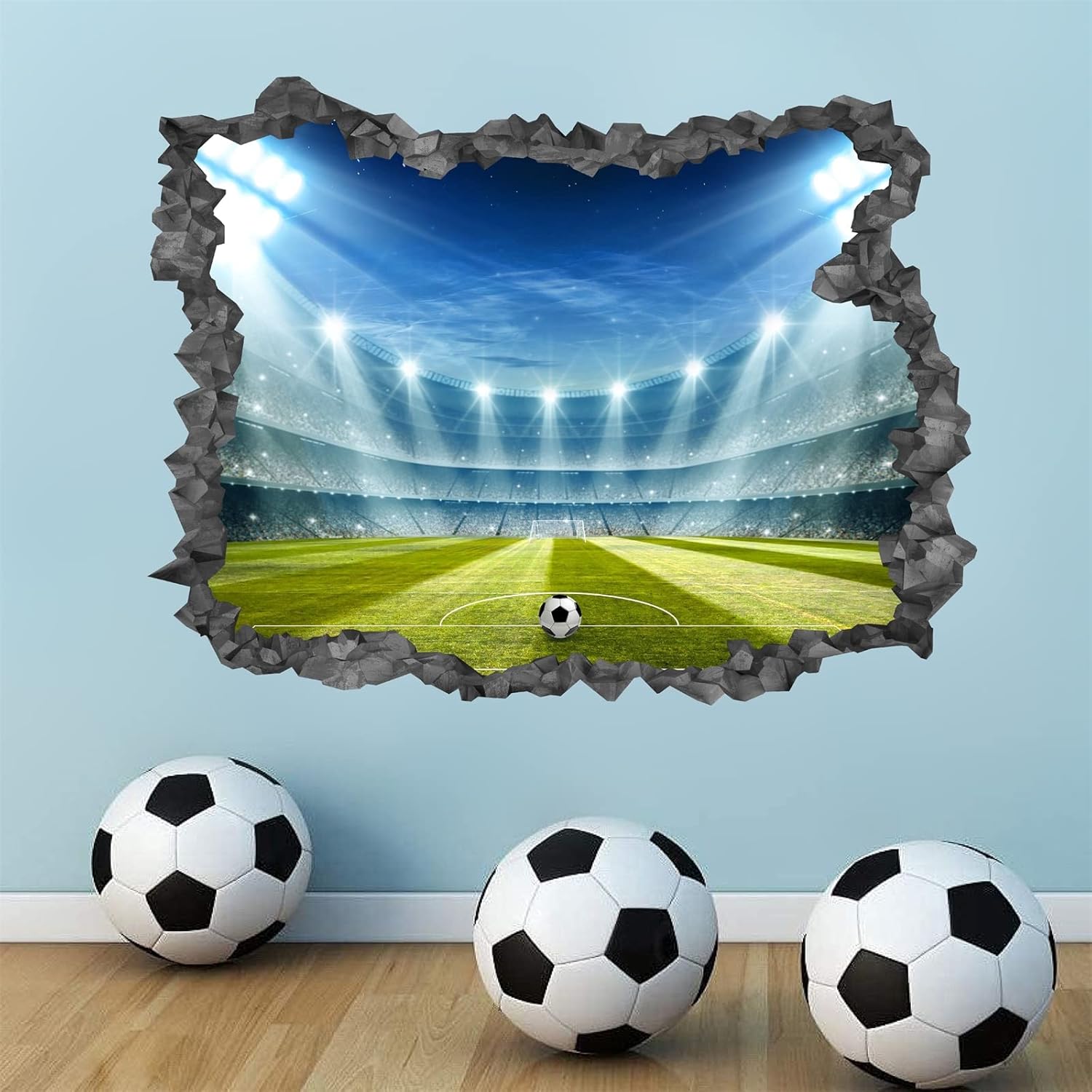 Large Football Stadium Wall Sticker 3D Football Wall Stickers for Teen